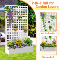 Lit de jardin surélevé carré avec treillis jardinière extérieure pour plantes grimpantes vignes de légumes pots de jardin élégants jardinières