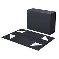 Boîte cadeau personnalisée en carton rigide noir de luxe recyclable A4 avec fermeture magnétique, emballage personnalisé avec logo