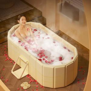 Bồn tắm spa gấp bền 1,2m, bồn tắm nước nóng di động có thể thu gọn và bể tắm nước đá, bể bơi bơm hơi lớn dành cho người lớn và trẻ em - Product Image 2