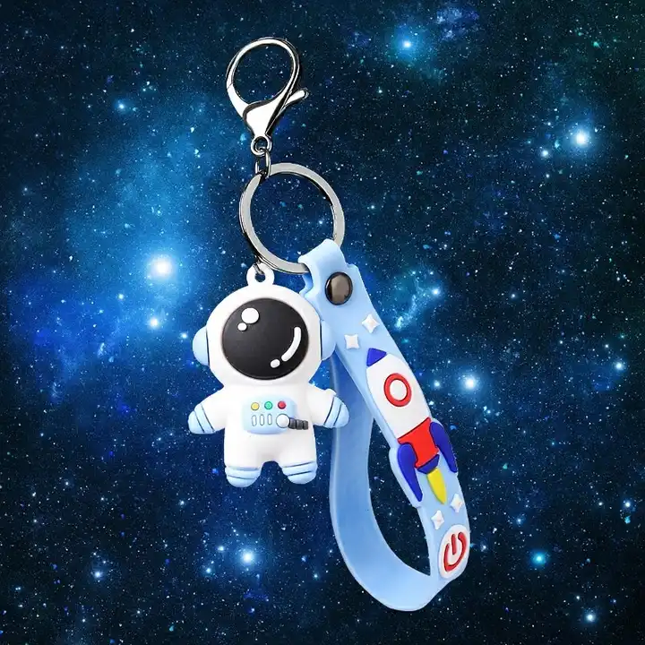 Wholesale HelloWorld Keyring Acrylic Cartoon astronaut Key Chain cute  Shapedastronaut pendant PVC bag pendant exquisite car key chain small gifts  From m.