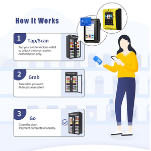 Máquina Expendedora Inteligente TCN AI para Alimentos Frescos, Bebidas y Snacks, Refrigerador con Tecnología <span class=keywords><strong>de</strong></span> Pago con Tarjeta para el Mercado Americano, 1074L - Product Image 4