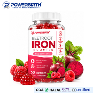 POWERBIRTH Gommose di Ferro Senza Zucchero, Senza Saccarosio, con Ferro, a Base di Barbabietola, Integratore Alimentare Quotidiano - Product Image 1