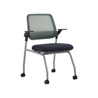 Chaise de bureau confortable et respirante en maille avec accoudoirs, pivotante et à roulettes, idéale pour les réunions, l'enseignement et les étudiants