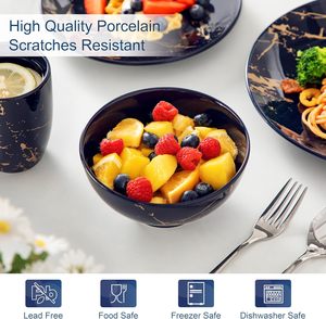 <span class=keywords><strong>Service</strong></span> de table pour 6 personnes, <span class=keywords><strong>vaisselle</strong></span> en <span class=keywords><strong>porcelaine</strong></span> moderne complète, 24 pièces (assiettes plates, bols à dessert) - Product Image 3