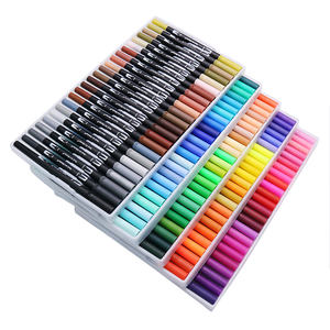 SUPER DOTS Fine Point Malerei Kunst Briefpapier Set farbige Kunst Marker Zeichnung Färbung Pinsel Stifte setzt Graffiti Dual Tip Art Pen - Product Image 1