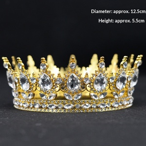 <span class=keywords><strong>มงกุฎ</strong></span>เจ้าสาวทรงกลมแบบย้อนยุคสำหรับงานแต่งงาน ประดับด้วยคริสตัลวิบวับและโลหะผสม - Product Image 3