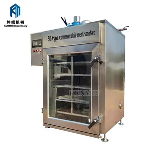Máquina automática de pollo y pescado ahumado, baja intensidad de trabajo y alta eficiencia