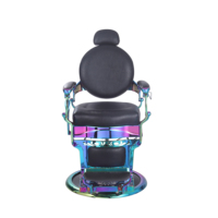 Nouveau Fauteuil de Barbier Professionnel Rotatif Haut de Gamme en Cuir Noir Classique et Tendance