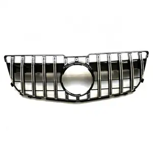 Upgrade To GT Style Gloss Silver/black Front Bumper Mesh Grille For Mercedes Benz GLK X204 2013-2015 Post Facelift