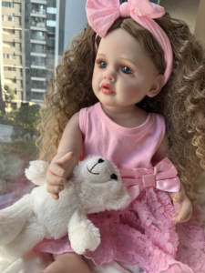 Muñeca <span class=keywords><strong>Reborn</strong></span> de Vinilo de Cuerpo Completo de 22 Pulgadas, Muñeca de Silicona Suave Hecha a Mano, <span class=keywords><strong>Mini</strong></span> Juguete para Niñas, Bebés Recién Nacidos, Bebe <span class=keywords><strong>Reborn</strong></span> - Product Image 6