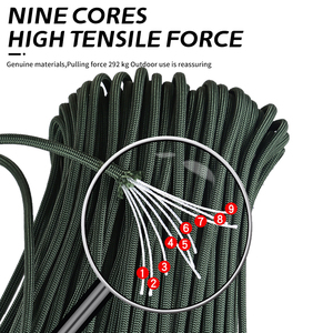 7 sợi 4mm <span class=keywords><strong>Polyester</strong></span> dù dây 550 lbs dây dây buộc lều dây cho đi bộ đường dài cắm trại - Product Image 3