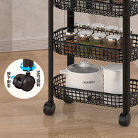 Chariot de rangement mobile à roulettes 5 niveaux, écologique et détachable, en plastique, pour cuisine et maison, avec mécanisme coulissant