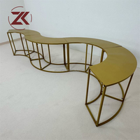 Table à gâteau en fer doré en forme de S ZKAI de luxe pour mariage, présentoir alimentaire, support métallique pour desserts, décoration de fête