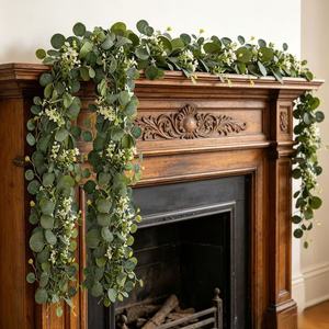 Guirlande en gros de tiges d'eucalyptus artificielles 1,8 m, fausses feuilles d'eucalyptus, vigne, mur végétal, chemin de table de mariage, décoration de verdure - Product Image 4