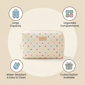 SENYU - Bolsa de Maquillaje Personalizada de PU, Estuche Acolchado para Lápiz Labial, Bolsa de Almacenamiento de Cosméticos, con Cierre, Asa Suave y Portátil para Mujer - Product Image 2