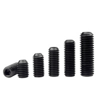 100 pièces/sac vis sans tête Allen en acier au carbone de qualité 12.9 oxyde noir métrique à six pans creux vis tasse Point tailles M2 M2.5 M3