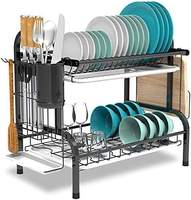 Égouttoir à vaisselle flexible sur pied à 3 niveaux en acier au carbone personnalisé, antirouille, pour évier de cuisine
