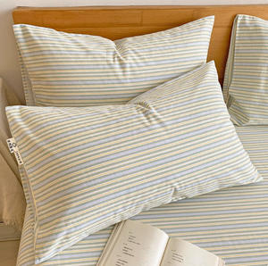 ชุดผ้าปูเตียงผ้าฝ้ายแท้ลายขนแปรงหนา4ชิ้นสำหรับฤดูใบไม้ร่วงฤดูหนาวผ้าปูเตียงให้ความอบอุ่นทรงเรขาคณิตผ้าปูเตียงขนาดคิงไซส์ - Product Image 5