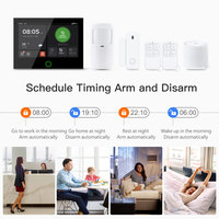 Kit de système d'alarme domestique intelligent Tuya 4G LTE WiFi avec écran tactile IPS 7 pouces, panneau d'alarme de sécurité sans fil anti-intrusion PST-G74-4G