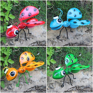 ของตกแต่งผนังศิลปะรูปแมลงโลหะสไตล์วินเทจ,มดเต่าทองสีแดงสำหรับ<span class=keywords><strong>ต้นไม้</strong></span>ระเบียงลานบ้านหรือสวนรูปปั้นแขวนประดับงานฝีมือ - Product Image 5