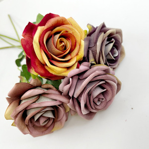 ดอกกุหลาบประดิษฐ์ 50 ซม. ดอกไม้ผ้าไหมจำลองคุณภาพสูง ตกแต่งบ้าน อุปกรณ์ประกอบฉากงานแต่งงาน วันวาเลนไทน์ - Product Image 3