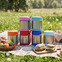Bocal alimentaire isotherme en acier inoxydable durable pour enfants, récipient à soupe chaude à double paroi, boîte à lunch avec cuillère pour le camping et les voyages