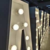 Letras de Marquesina con Retroiluminación 3D, Letras Grandes para Letreros, Número de Casa Grande de Madera con Bombillas