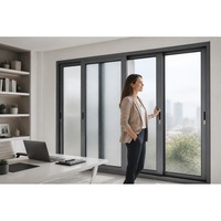 Fenêtre coulissante moderne en aluminium insonorisée de grande taille avec verre teinté pour maisons