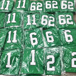 2024 atacado novas camisas costuradas de futebol americano nova temporada #26 Saquon Barkley verde branco preto camisas