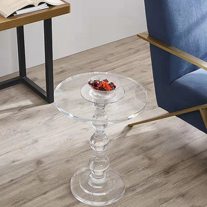 Bàn Trà Nhựa Resin Tròn Bằng Thủy Tinh Hiện Đại Bàn Bên Hông Bằng Acrylic Màu Đen Trong Suốt Bàn Cà Phê Ghế Sofa Cho Phòng Khách Đồ Nội Thất Phòng Ngủ - Product Image 5