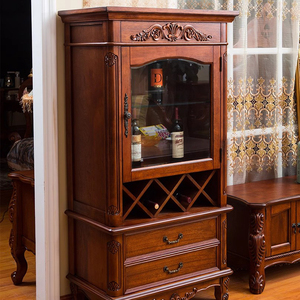 Mueble para TV de Madera Maciza Estilo Rústico Americano Shengdibojue - Mueble Alto/Bajo para Almacenamiento y Exhibición de Vino para Sala de Estar/Comedor - Product Image 3
