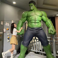 Décoration intérieure, figurines d'action de super-héros célèbres, homme musclé, statue de Hulk grandeur nature en fibre de verre, sculpture en résine