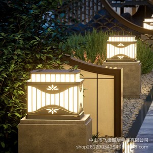 Lampe solaire à pilier en acier inoxydable, étanche, pour extérieur, villa, portail, cour, mur - Product Image 2