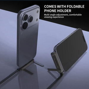 สาย USB C to C 240W 90 องศา °   สายชาร์จแบบถักไนลอนแบนพร้อมขาตั้งโทรศัพท์แบบพับได้ รองรับการชาร์จเร็ว 5A PD 3.1 สำหรับ iPhone 16 Samsung MacBook - Product Image 5