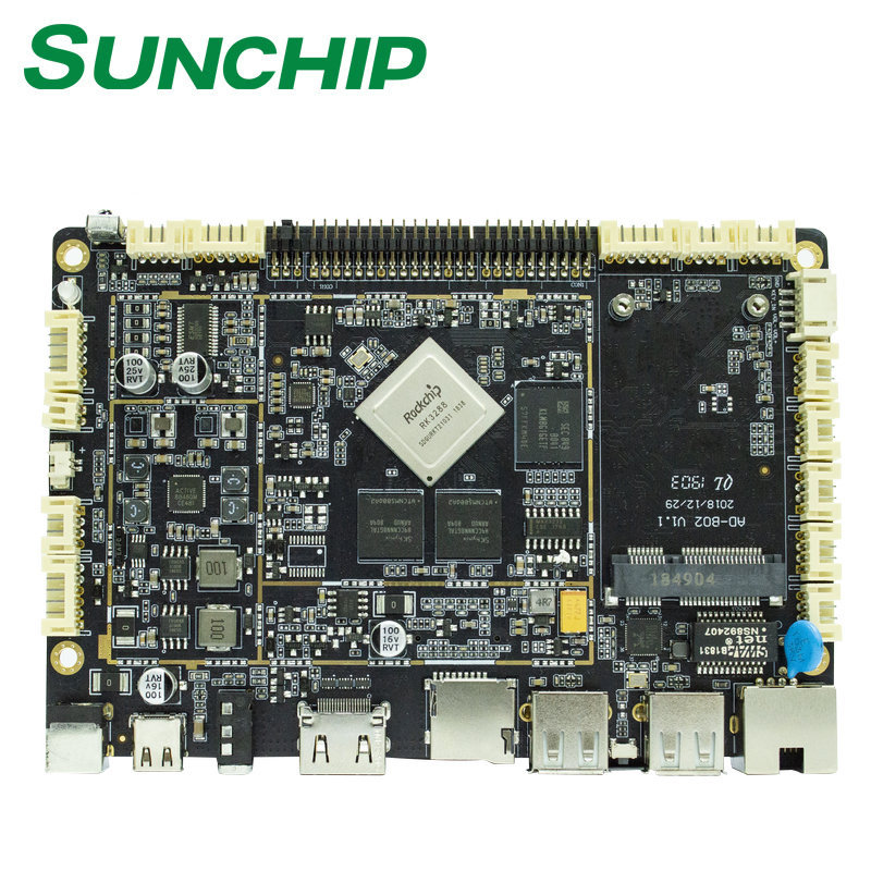 -core Android integrado Junta LVDS EDP 4G LTE Ethernet Industrial Control de la publicidad de la placa base para digital quiosco