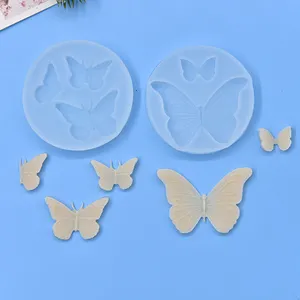 Grosir cetakan silikon pembuat Dekorasi Rumah cetakan silikon kue Fondant DIY bentuk kupu-kupu tidak lengket Populer