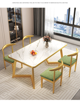 Ensemble Table à Manger Texture Simple Moderne Luxe Léger pour Mobilier de Maison