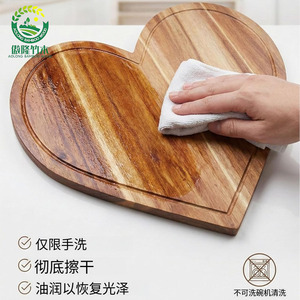 Tabla de cortar de bambú y madera Aolong en forma de corazón para servir queso, frutas, pan, bandeja de cocina, tabla de picar. - Product Image 5