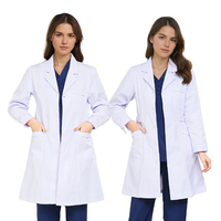 Blouse de laboratoire blanche personnalisée pour médecins et infirmières, blouse médicale ajustée pour hôpital, laboratoire, usine alimentaire
