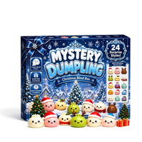 Calendrier de l'Avent Mystery Dumpling TPR Squish 12 jours 24 jours – Jouets anti-stress à presser en forme de dumpling – Coffret cadeau surprise boîte mystère