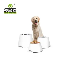 New Melamine Stainless Steel Raised Dog Food Water Bowls Elevated Dog round Bowls