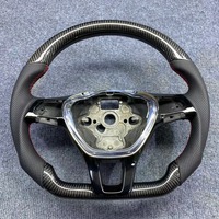 Volant en fibre de carbone forgé en forme de D YTcarbon, accessoire automobile pour Golf 7 MK7 T6 Kombi