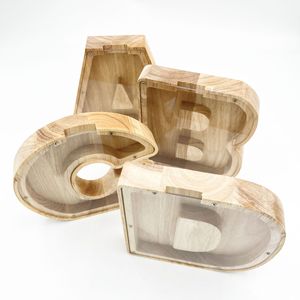 Gran oferta, 26 letras del alfabeto inglés, <span class=keywords><strong>cajas</strong></span> <span class=keywords><strong>de</strong></span> dinero personalizadas, lindo diseño <span class=keywords><strong>de</strong></span> animales DIY, Huchas <span class=keywords><strong>de</strong></span> madera para niños, regalos <span class=keywords><strong>de</strong></span> cumpleaños - Product Image 1