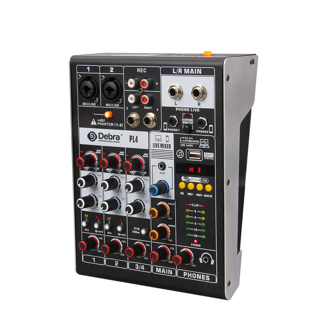 Professional Audio Interface DJ Console Mix Controller Smartphone Live Sound Card Mixer Noise Cancelling for PC Phone Recording
