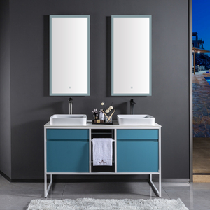 Modern Blue Style High Quality Washroom Hand Wash Sets Bathroom Vanity Cabinet