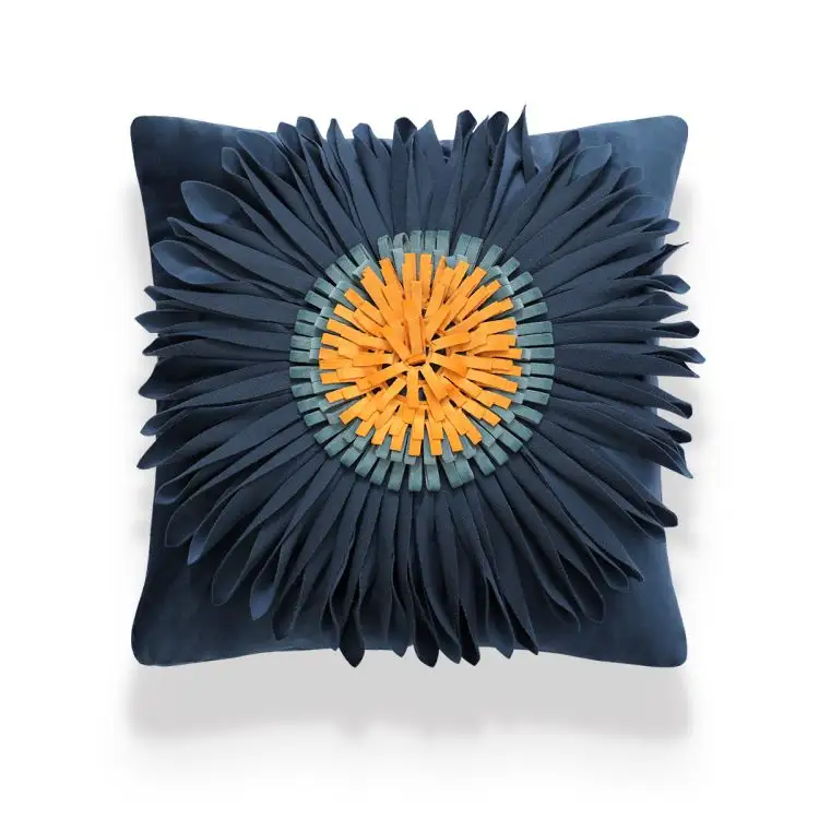 Wholesales Morocco Boho Sunflower pillow velvet cushion cover waist pillow pillowcase 18*18 for Sofa