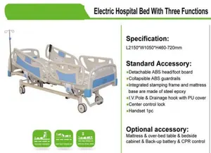 Sıcak satış tıbbi ekipman üç işlevli hastane yatağı hemşirelik bakım yatağı elektrikli hastane yatağı