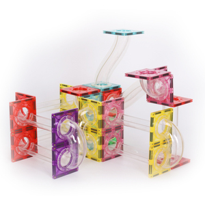 Set mainan magnetis untuk anak, Set blok bangunan marmer magnetik plastik 60 buah, mainan magnetis lari untuk anak-anak - Product Image 6