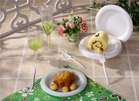 Assiettes en plastique blanches jetables rondes de 10 pouces 3 compartiments 3 sections vaisselle PS micro-ondable pour les fêtes 100 pièces