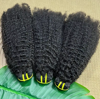Extensions de cheveux crépus, cheveux humains vierges, trame de cheveux double densité, trame de cheveux humains bouclés afro crépus, 100% cheveux humains